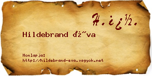 Hildebrand Éva névjegykártya